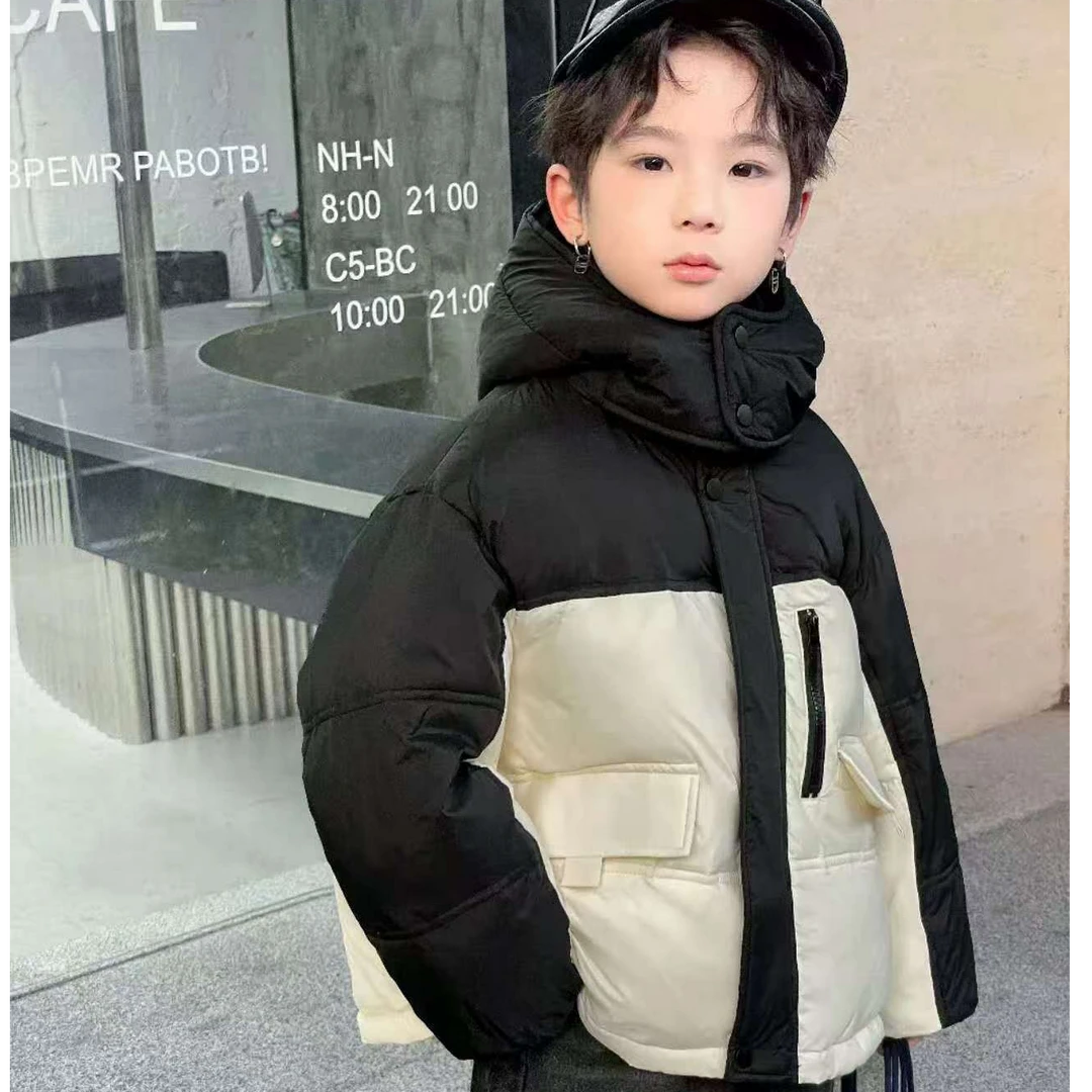 拼接时尚流行拼色中长款加厚保暖外套005