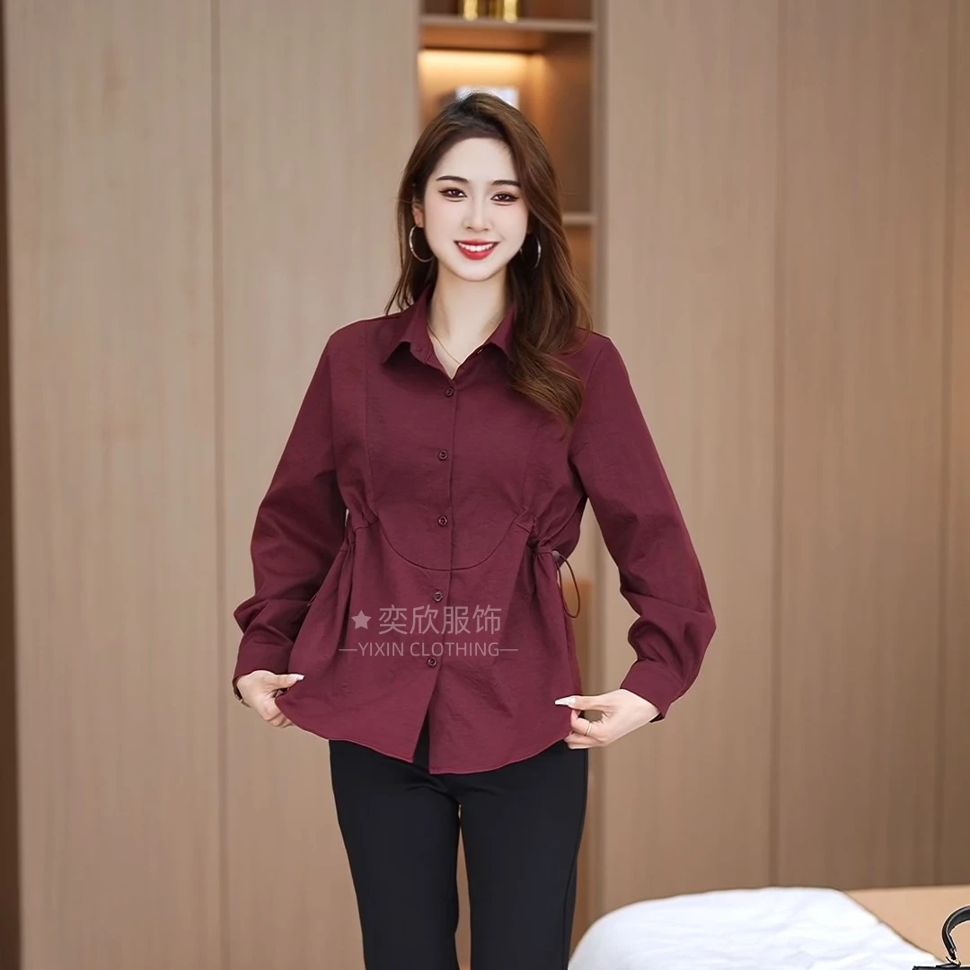 秋季爆款百搭显瘦遮肉遮肚子减龄休闲时尚收腰女士上衣小衫大码