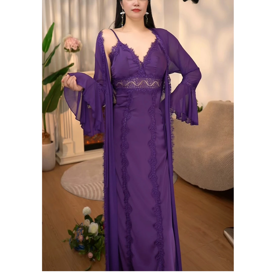 轻奢ⅡJL性感吊带高级感睡衣2026新款蕾丝长款家居服