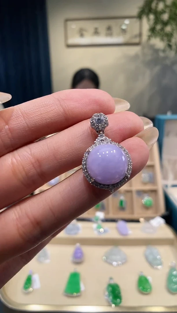 【闪购商品】翡翠吊坠(不含链)银S925镶嵌蛋面