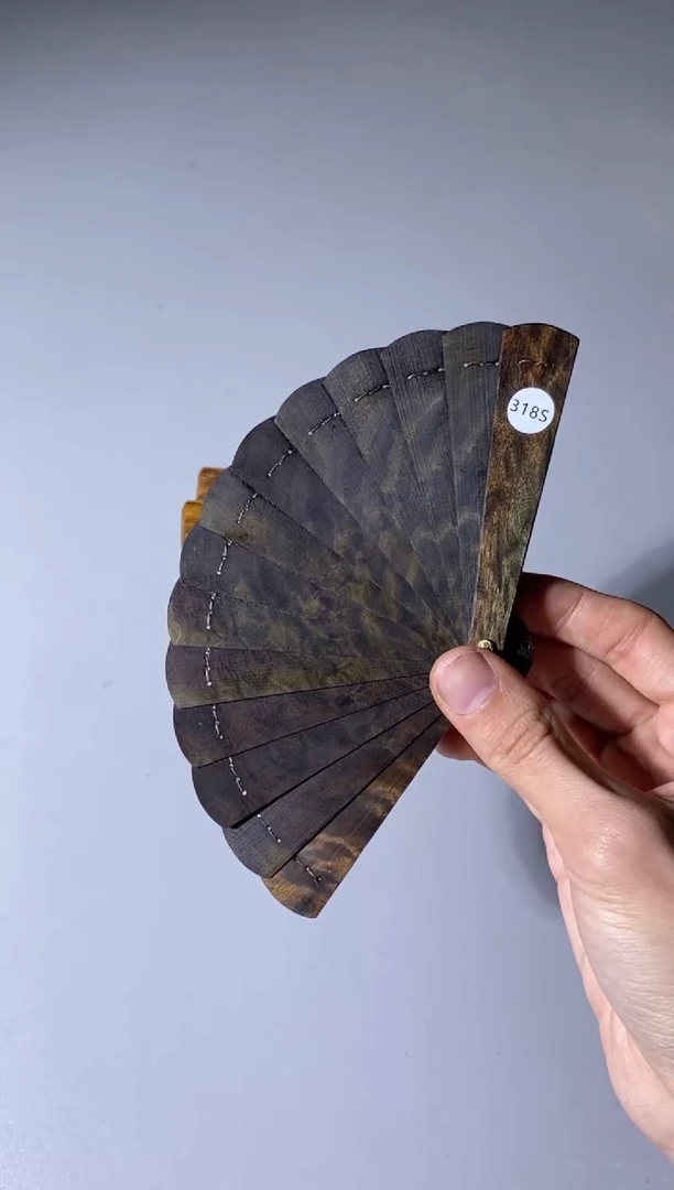 【闪购商品】金丝楠木雕318号10cm阴沉金丝楠迷你扇