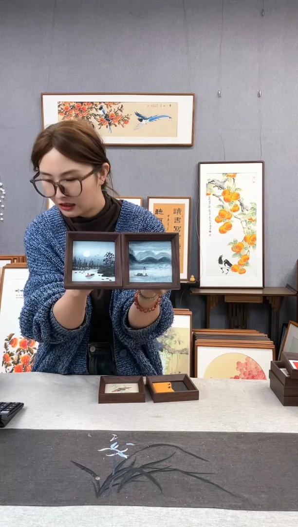 【闪购商品】国画5寸-小摆台作品-两个