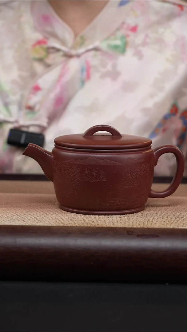 茶壶紫砂龙血砂-大品山水汉瓦MH-1069