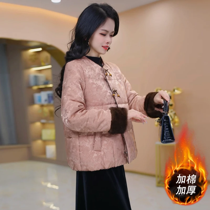 【加棉加厚】优雅时尚大气减龄收腰显瘦棉服L-3XL-29383