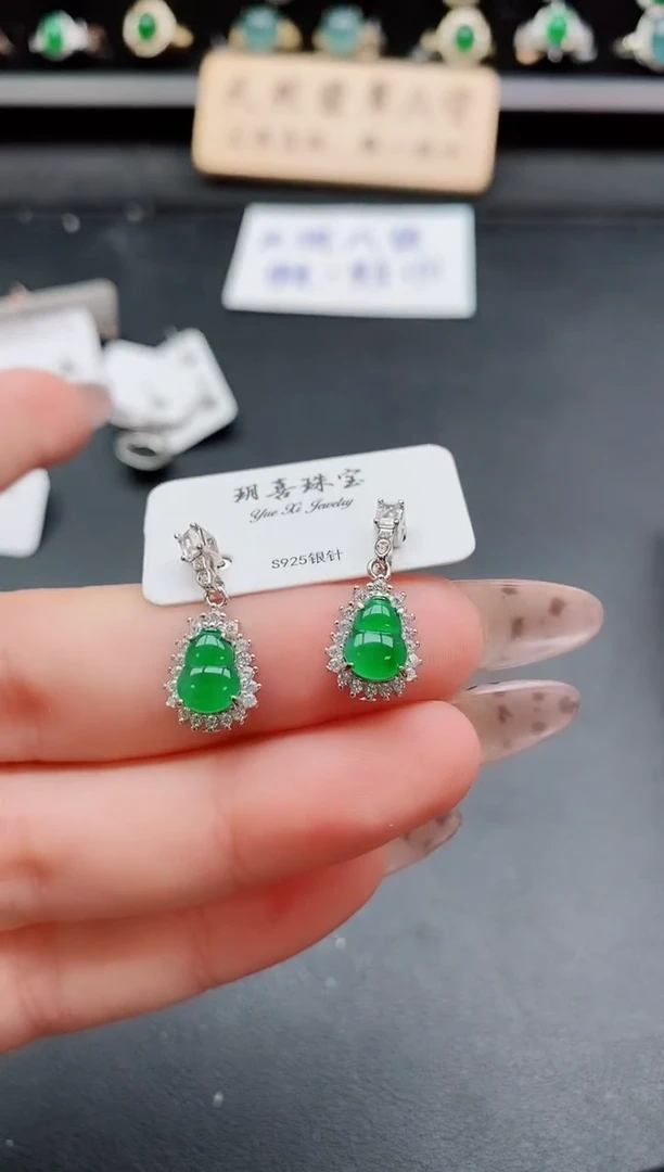 银S925镶嵌戒指翡翠1