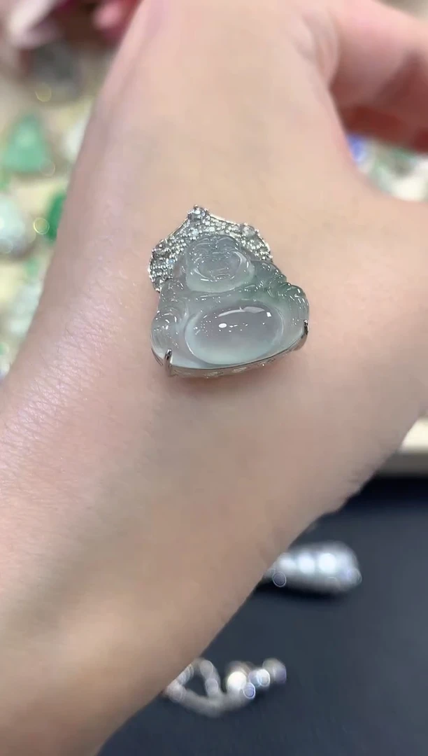 吊坠(不含链)18K金镶嵌翡翠b38多样性一件发