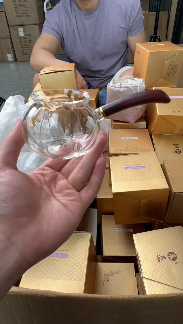 玻璃手工艺品禾墨金标清妍茶海木把