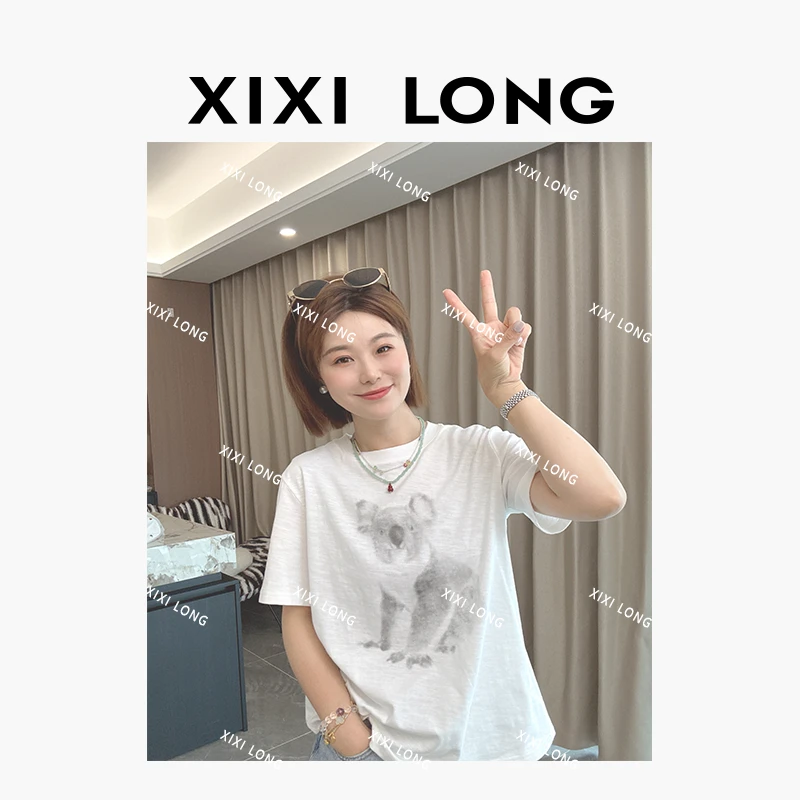 大喜 “小考拉”25夏简约时尚圆领气质宽松百搭显瘦短袖T恤 H72576