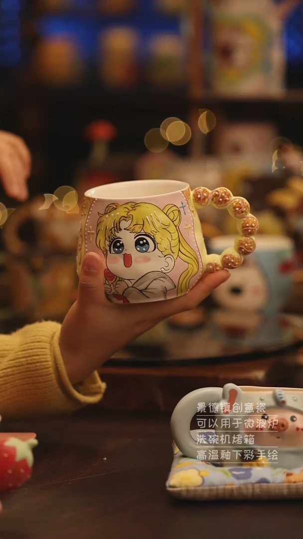 陶瓷景德镇可爱陶瓷釉下彩绘设计师款