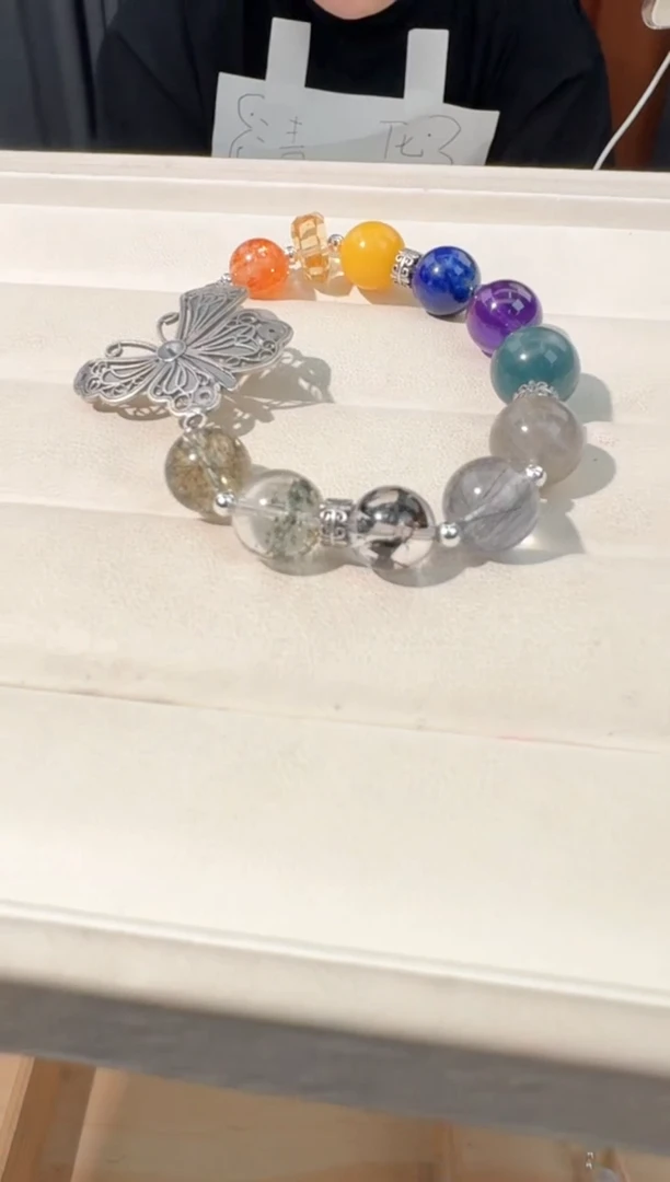 【闪购商品】水晶手链银S925镶嵌多宝大蝴蝶款