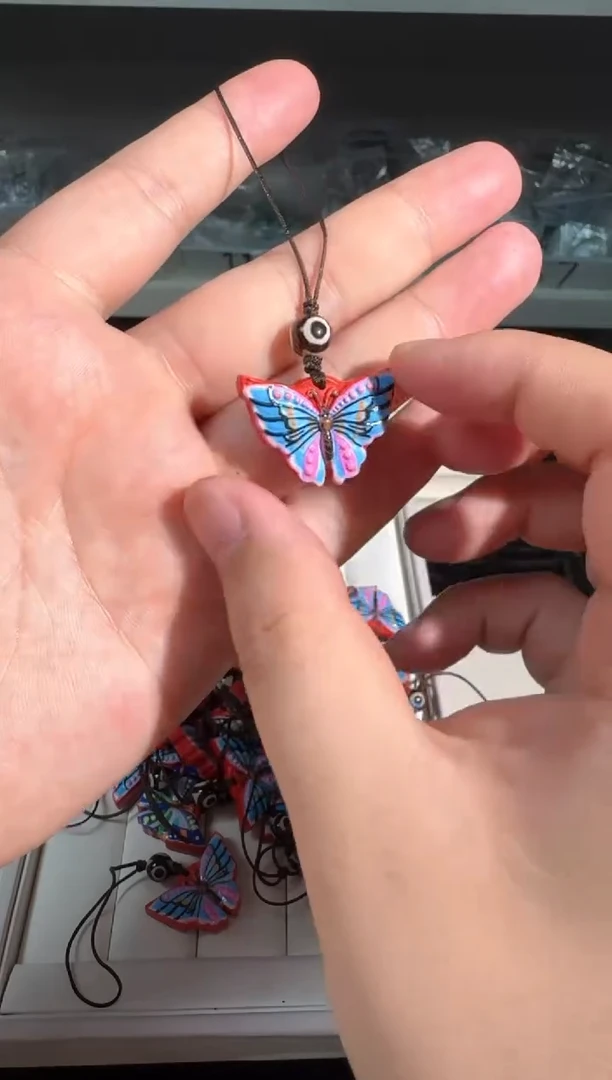 水晶手链未镶嵌A005朱啥蝴蝶挂件