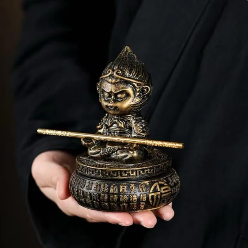 禅意百福悟空茶盘茶台桌面把玩摆件汽车载装饰品齐天大圣生肖猴