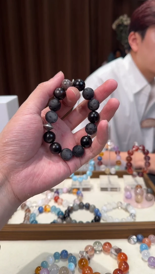 【闪购商品】水晶手链未镶嵌14mm银耀石多样性发一