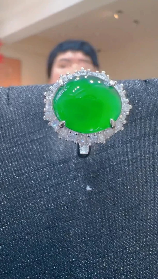 【闪购商品】翡翠戒指银S925镶嵌