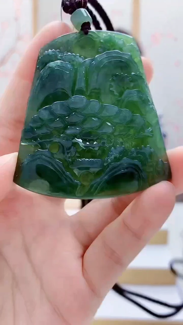 未镶嵌定制翡翠5160lr-毛货挂件32