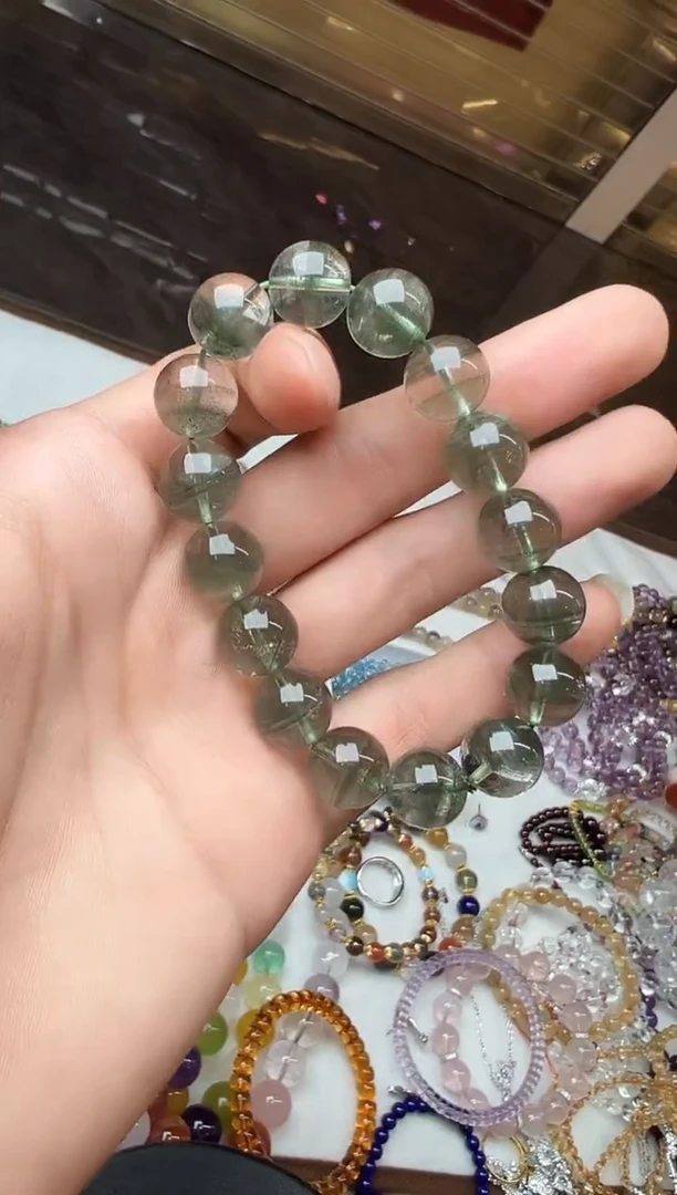 未镶嵌手串水晶绿幽灵手串 多样性发其一 12mm+