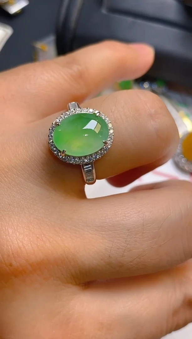 【闪购商品】翡翠耳饰银S925镶嵌天然A货翡翠1