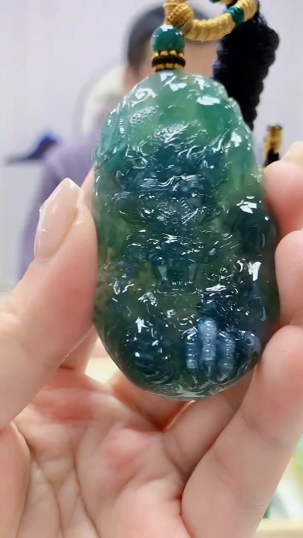 定制翡翠未镶嵌4898ms-毛货69龙牌