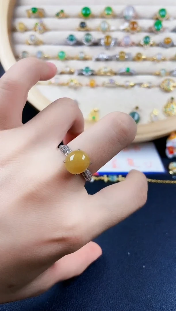 翡翠戒指银S925镶嵌458798