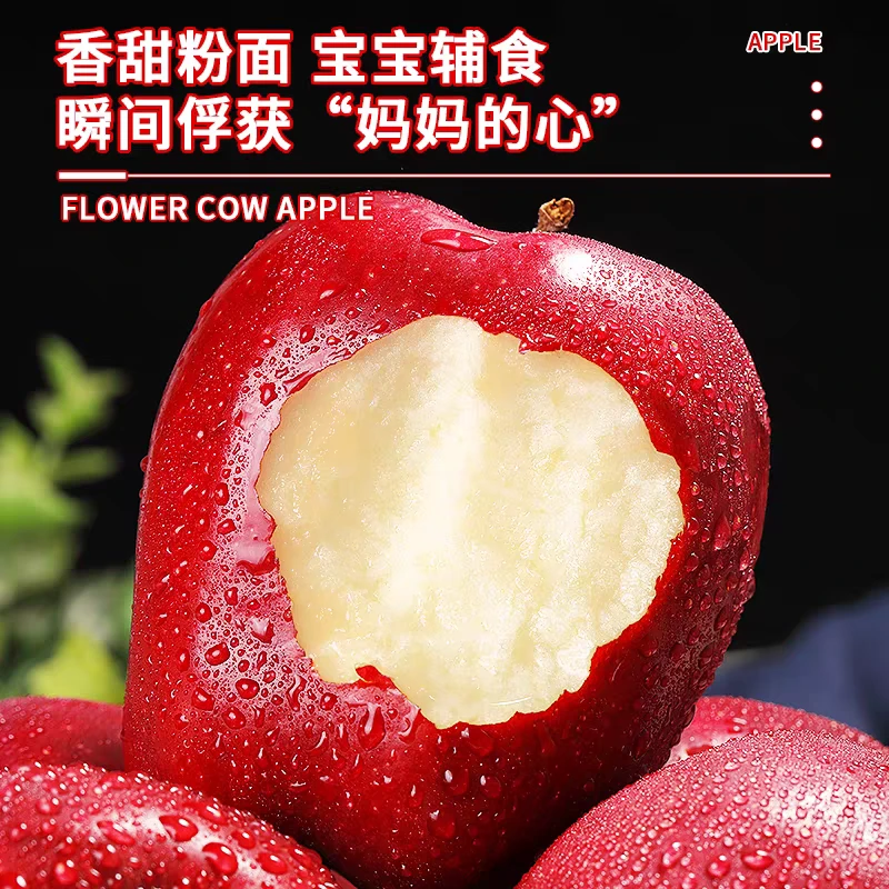 甘肃天水花牛苹果当季新鲜水果脆粉两吃红蛇果整箱包邮