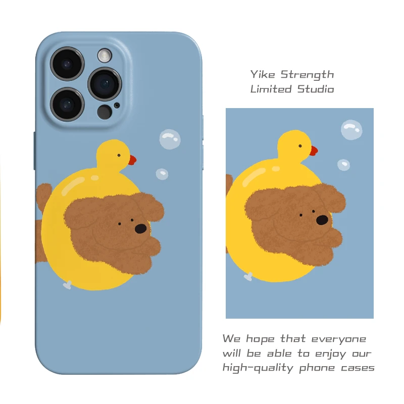 泳圈小狗菲林壳进口适用iphone苹果16promax/可爱手机壳VIVO