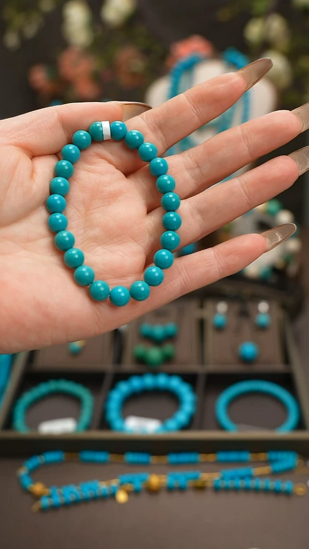 未镶嵌绿松石手链B0159