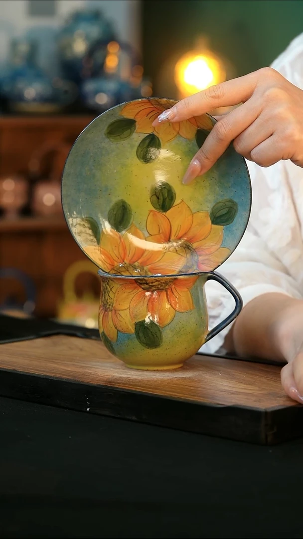 杯手绘心瓷陶瓷浮力