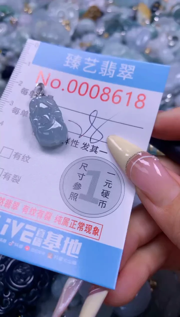 翡翠未镶嵌颈饰含绳0008618