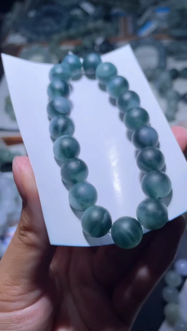 未镶嵌定制翡翠天然缅甸翡翠手串85