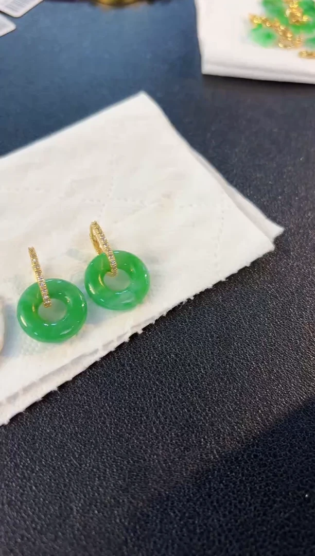【闪购商品】翡翠耳饰未镶嵌2含小耳包/支持复检一对