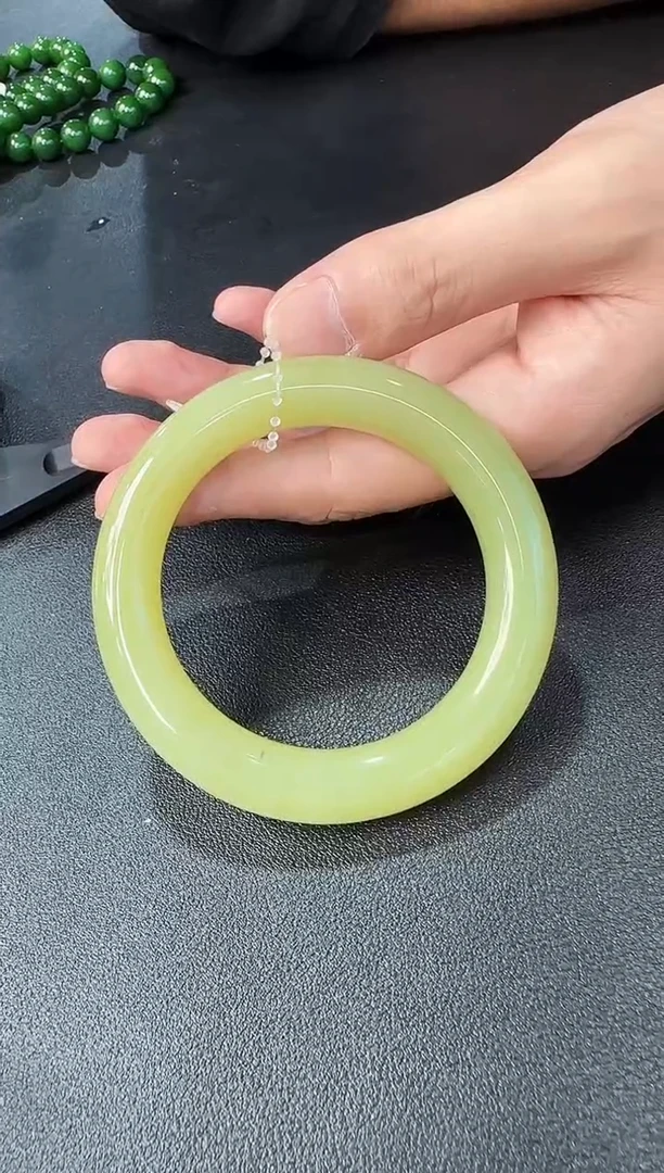 和田玉手镯未镶嵌新疆若羌黄口圈口约57.8mm