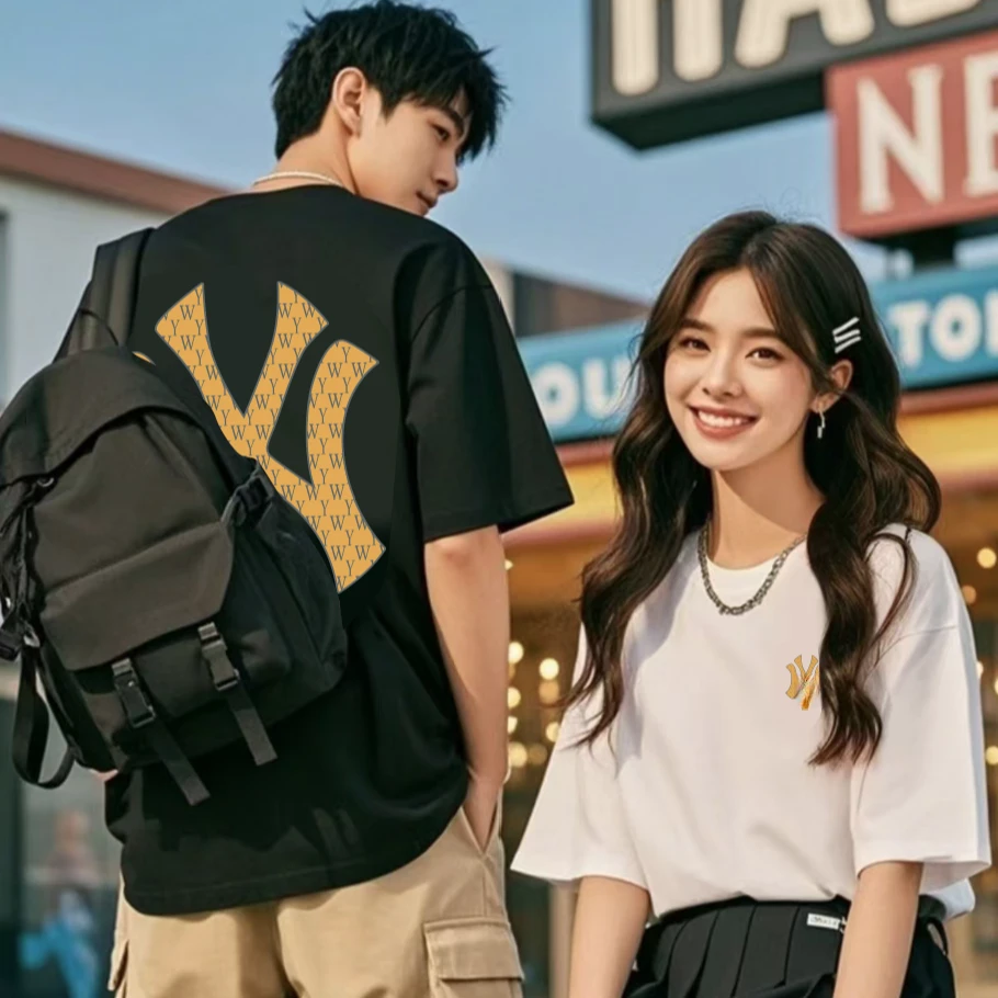 【商场同款】夏季新款纯棉短袖男T恤情侣潮流潮牌ins休闲宽松-