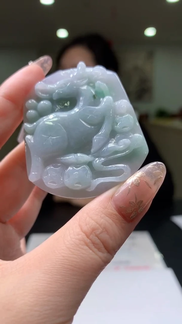 【闪购商品】定制翡翠未镶嵌8018yx-毛货挂件34