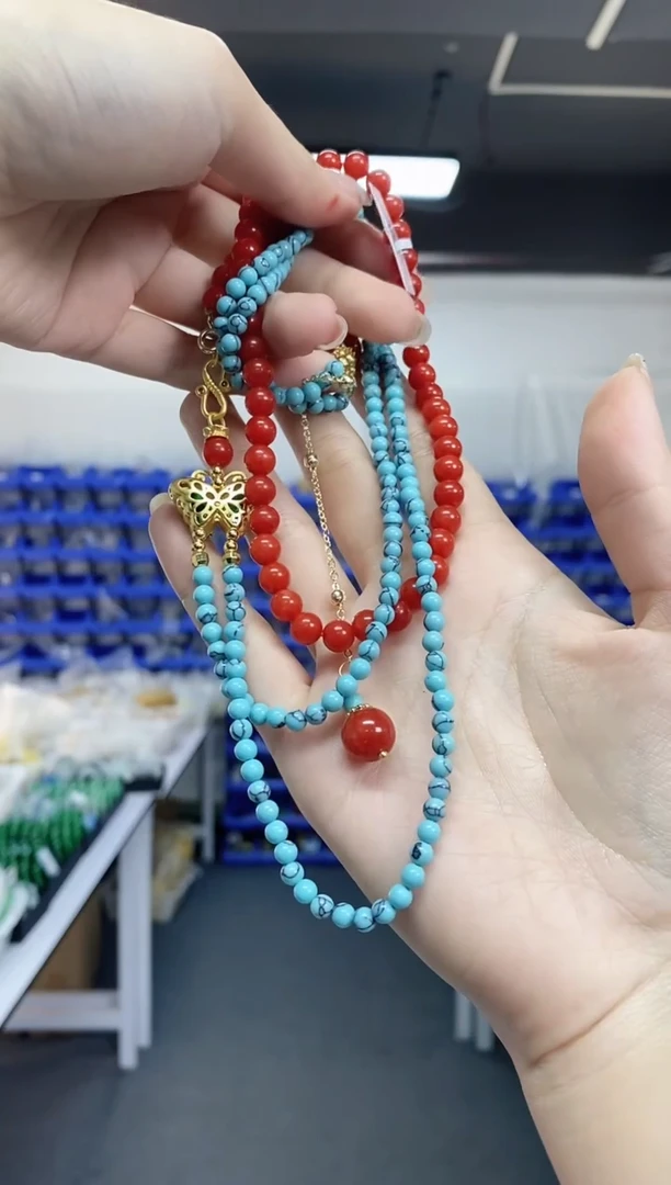 【闪购商品】南红玛瑙项链未镶嵌多样性发其一颜色微差