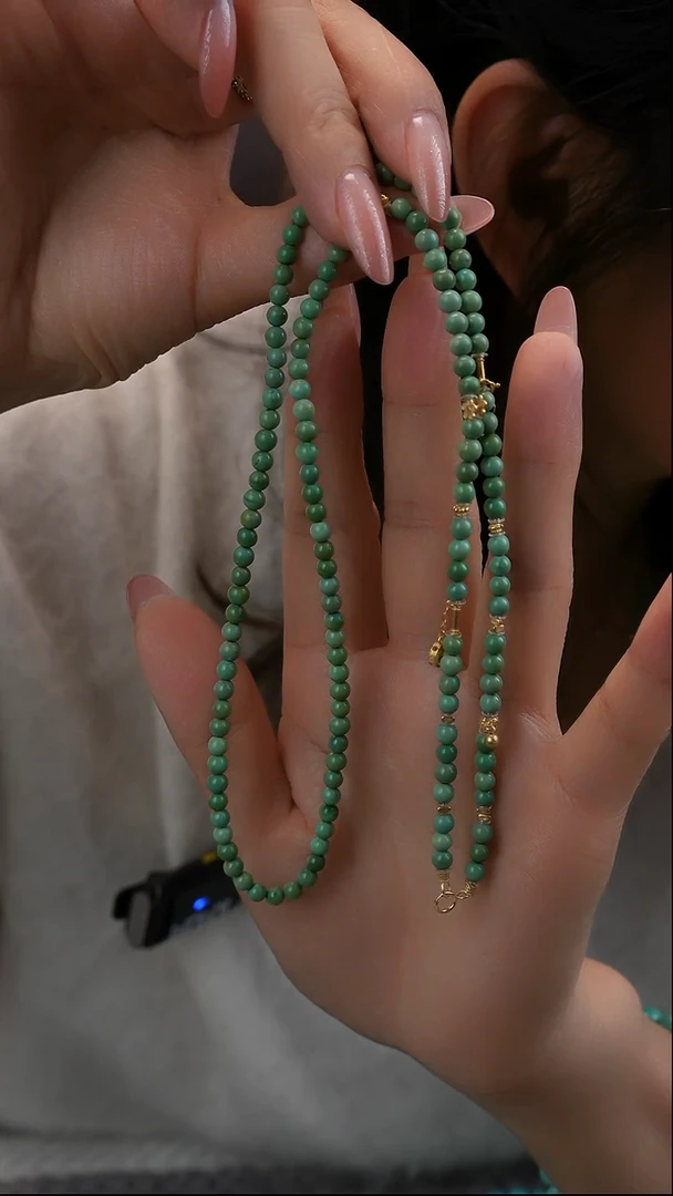 18K金镶嵌绿松石项链11111