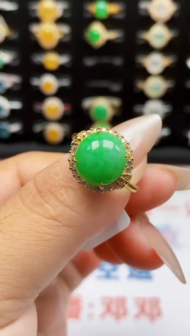 银S925镶嵌戒指翡翠2023