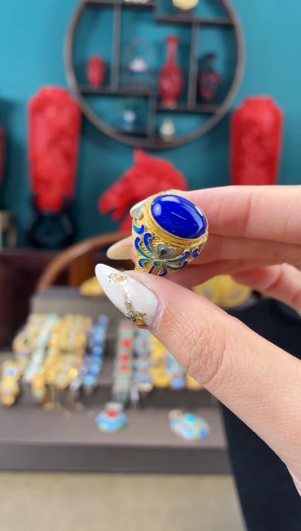 非遗手工花丝镶嵌戒指