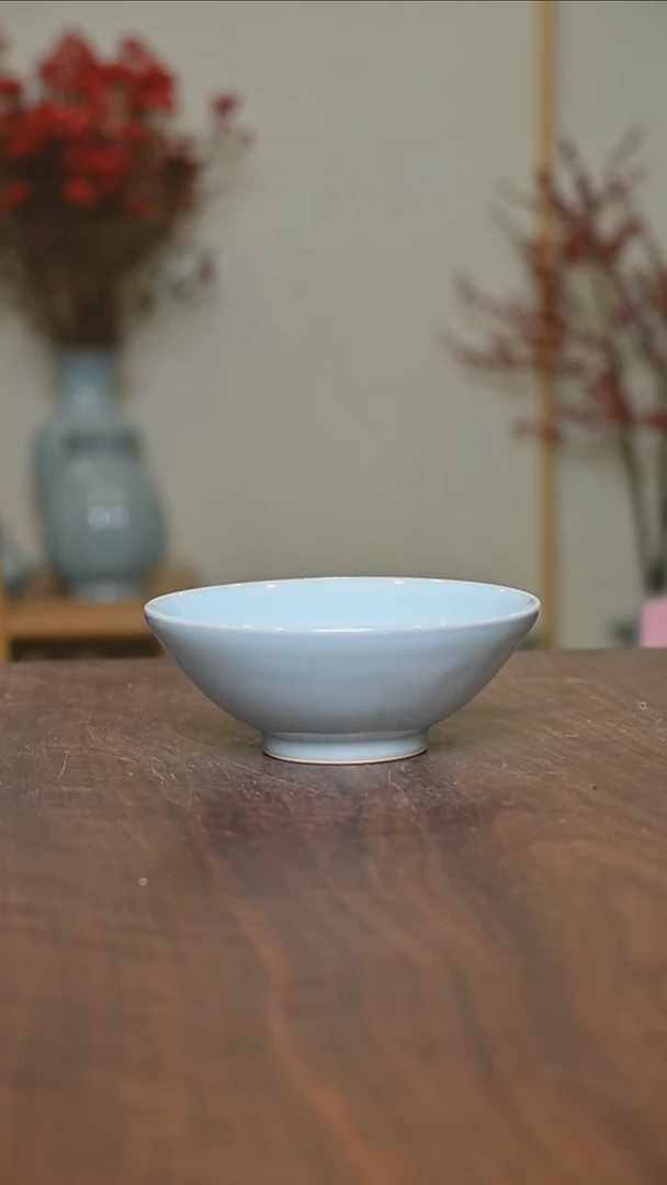 【闪购商品】其他微瑕手拉碗只 天青釉 无款