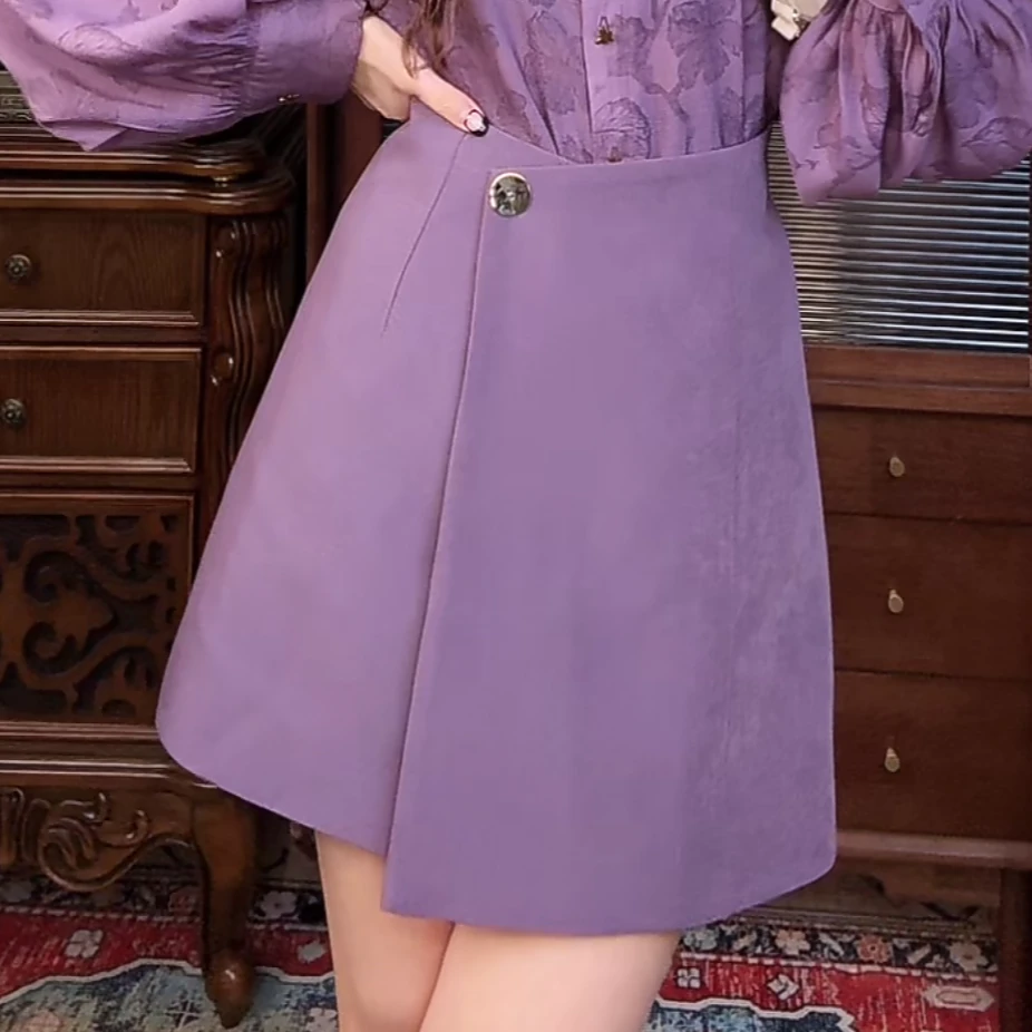 清【一生罗曼】复古显瘦休闲百搭短裙 B439