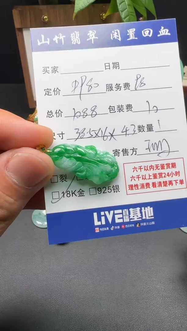 颈饰18K金镶嵌翡翠3002665