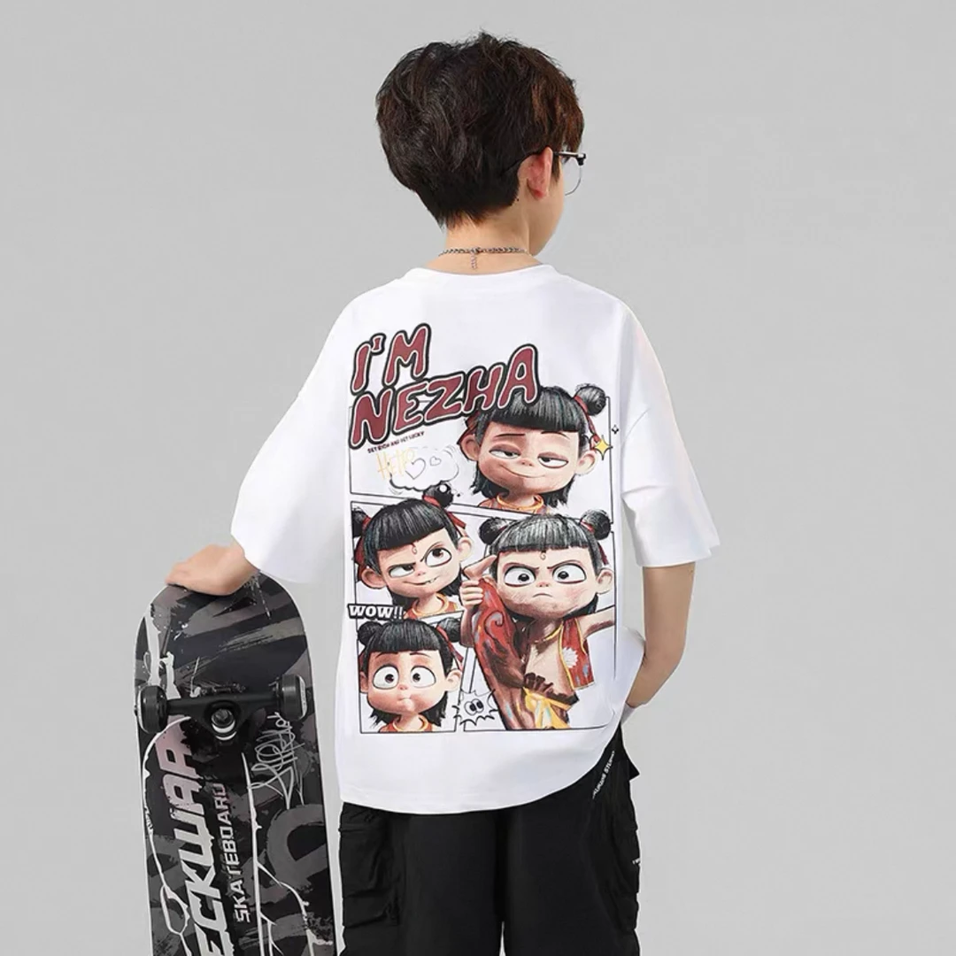 【100%纯棉】儿童T恤短袖外贸品质2025夏款半袖中大男童夏季上衣潮T