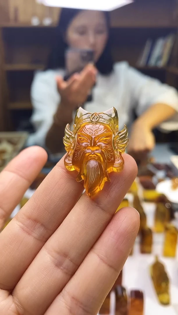 琥珀颈饰未镶嵌SN69-82（傩面具·财神）