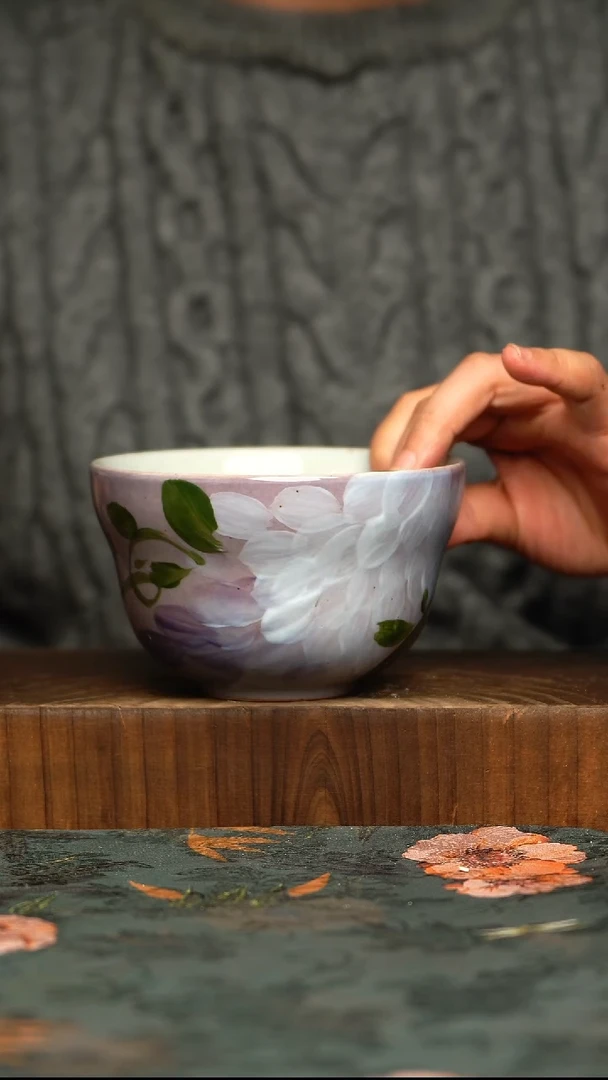 杯釉下彩手工手绘同款陶器