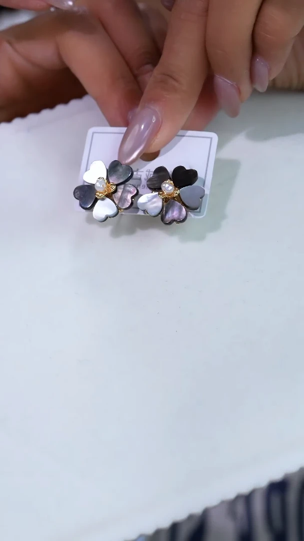 银S925镶嵌淡水珍珠耳饰48