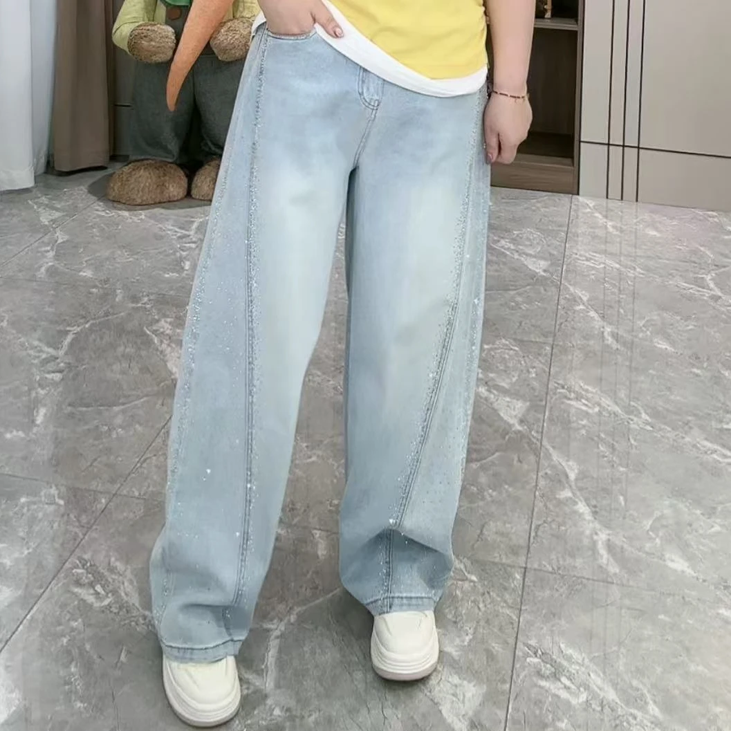 8100星河璀璨窄版阔腿牛仔裤