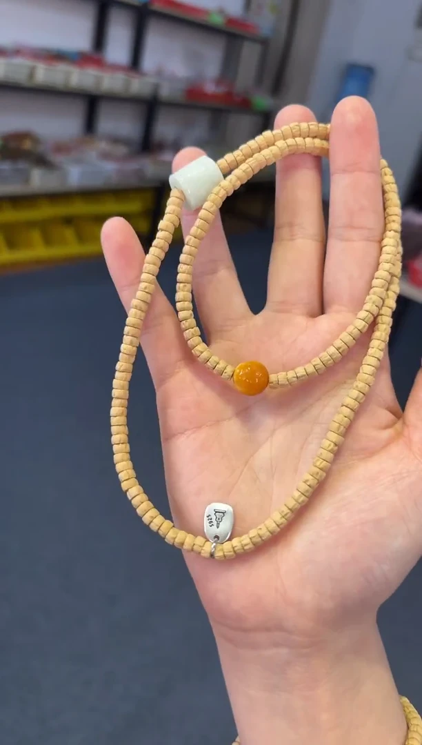 颈饰未镶嵌翡翠5mm百香籽药片三圈锁骨链