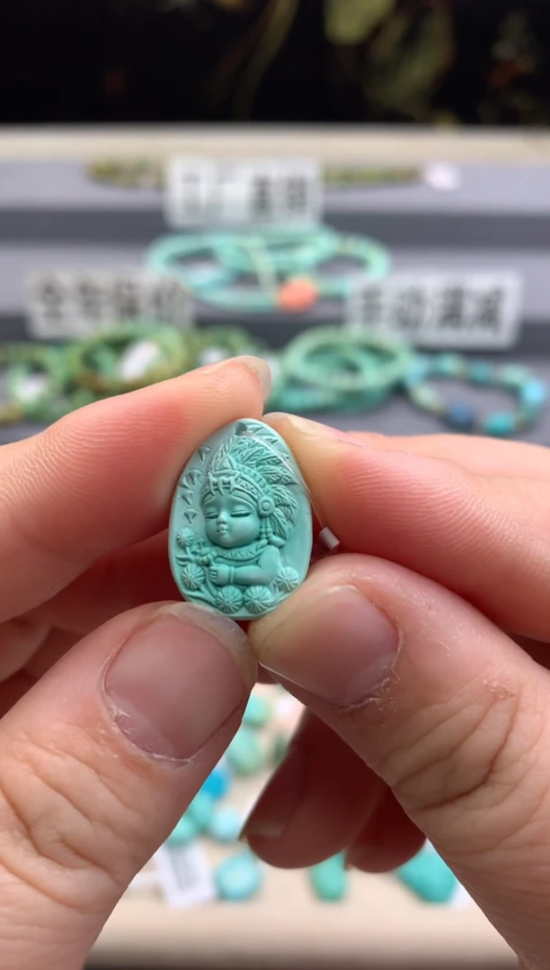 未镶嵌绿松石雕刻E46