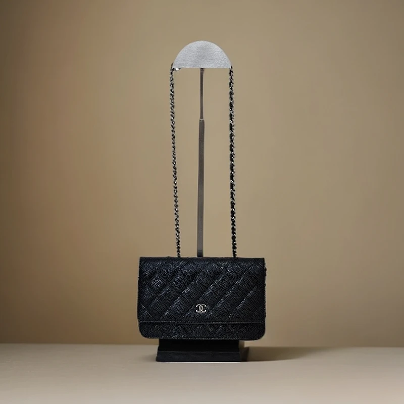 95新 Chanel/香奈儿 安洁利严选 发财woc黑银 斜挎包 376