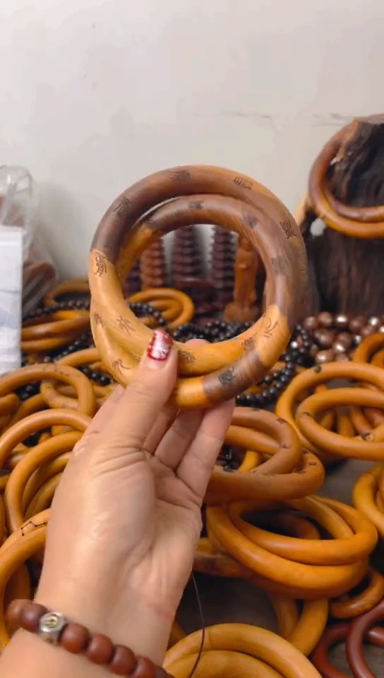 【闪购商品】枣木木雕桃木乾坤圈85圈口一物一拍