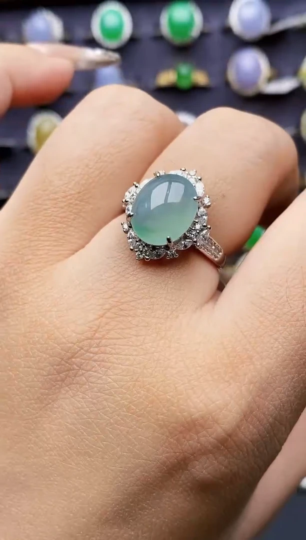 银S925镶嵌戒指翡翠1423